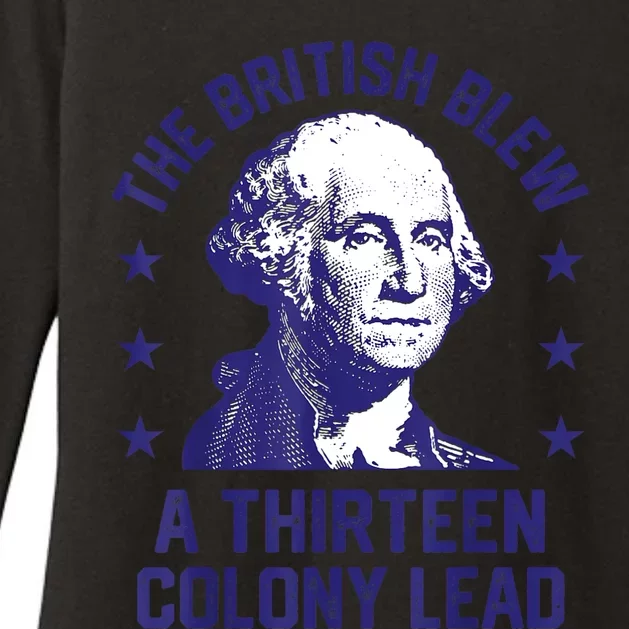 The British Blew A 13 Colony Lead Retro Us George Washington Womens CVC Long Sleeve Shirt