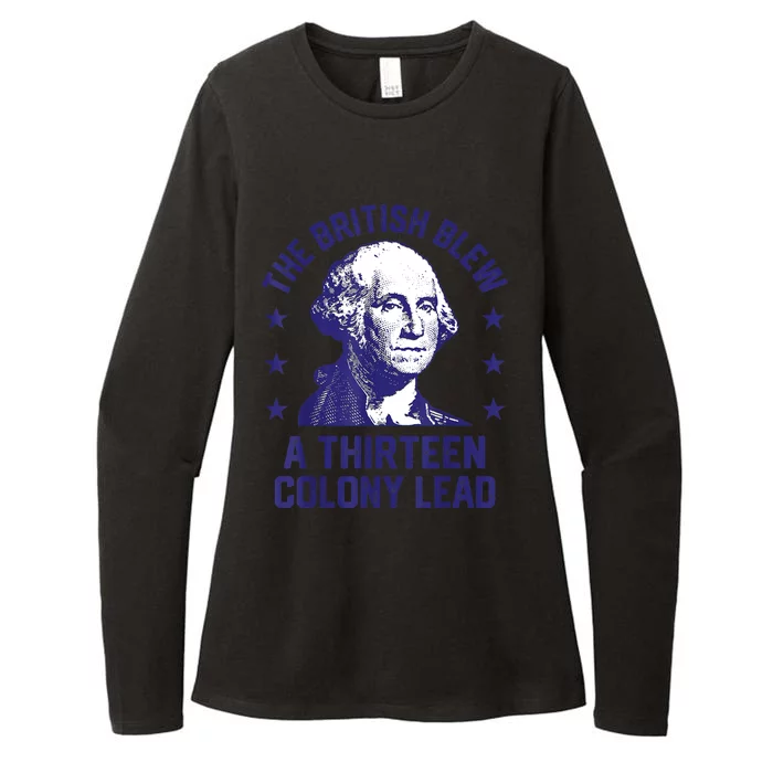 The British Blew A 13 Colony Lead Retro Us George Washington Womens CVC Long Sleeve Shirt