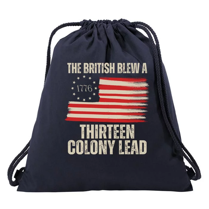 The British Blew A 13 Colony Lead Funny 4th Of July Drawstring Bag