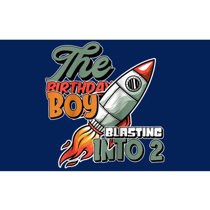 The Birthday Boy Blasting Into 2 Rocket Space Raglan Baseball Bumper Sticker