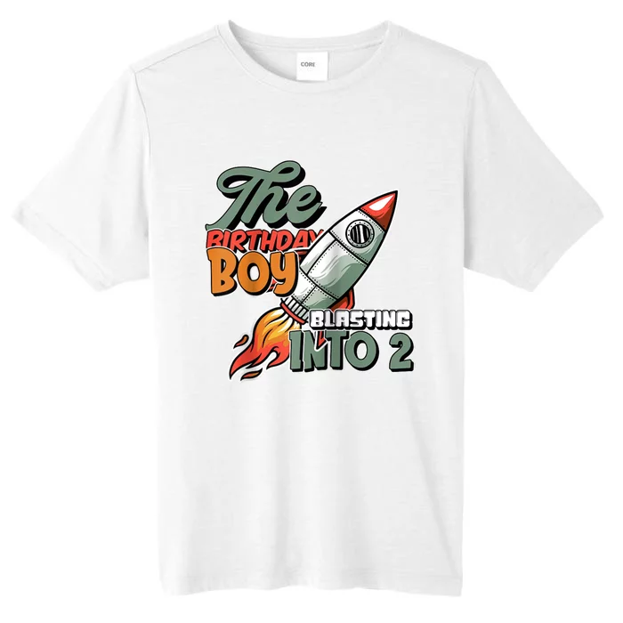 The Birthday Boy Blasting Into 2 Rocket Space Raglan Baseball ChromaSoft Performance T-Shirt