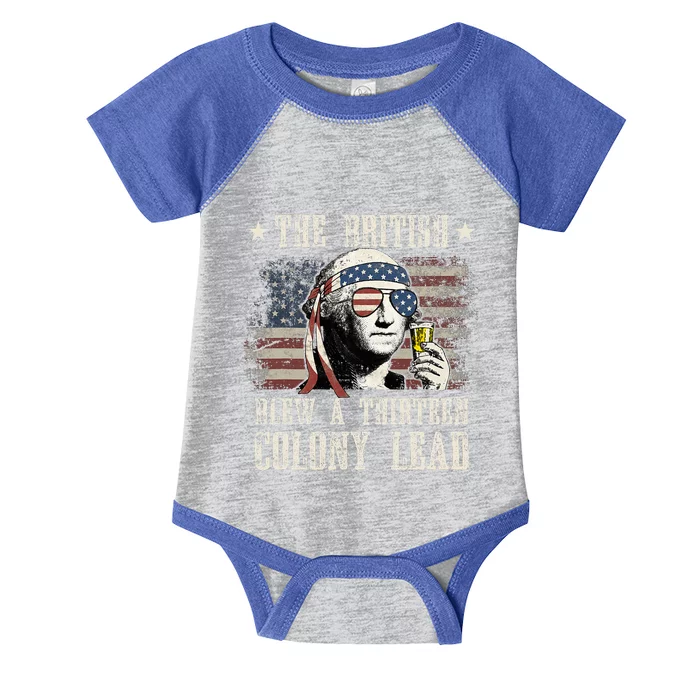 The British Blew A 13 Colony Lead 4th Of July Us Flag Infant Baby Jersey Bodysuit