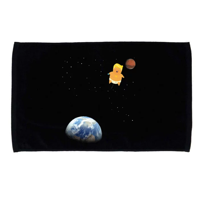 Trump Baby Blimp Balloon Mars Mission Space Force Microfiber Hand Towel