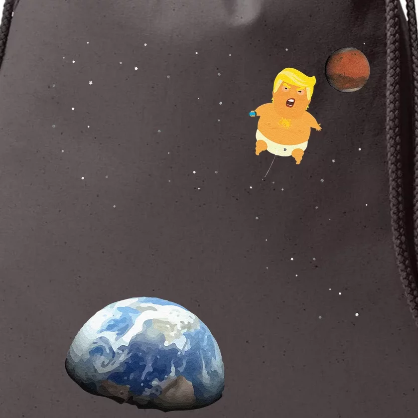 Trump Baby Blimp Balloon Mars Mission Space Force Drawstring Bag