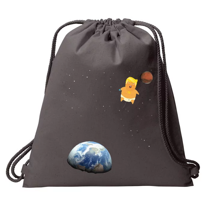 Trump Baby Blimp Balloon Mars Mission Space Force Drawstring Bag