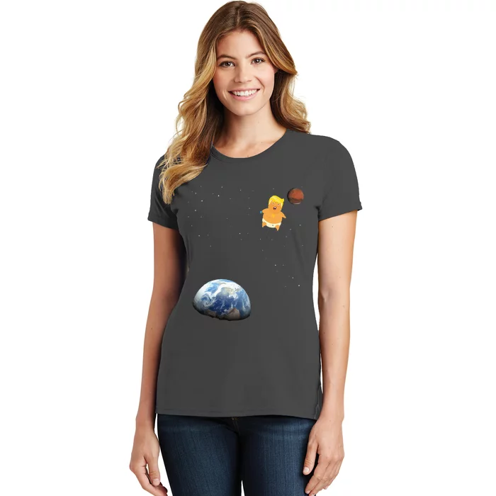 Trump Baby Blimp Balloon Mars Mission Space Force Women's T-Shirt