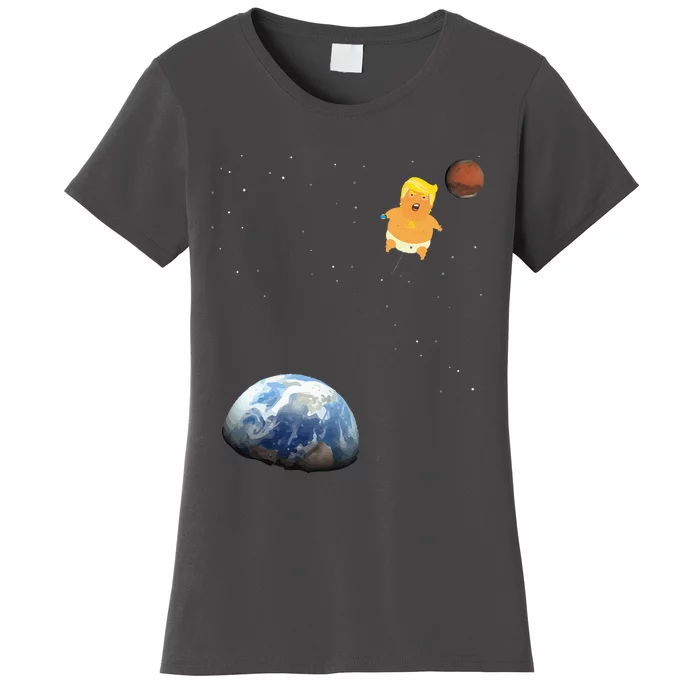 Trump Baby Blimp Balloon Mars Mission Space Force Women's T-Shirt