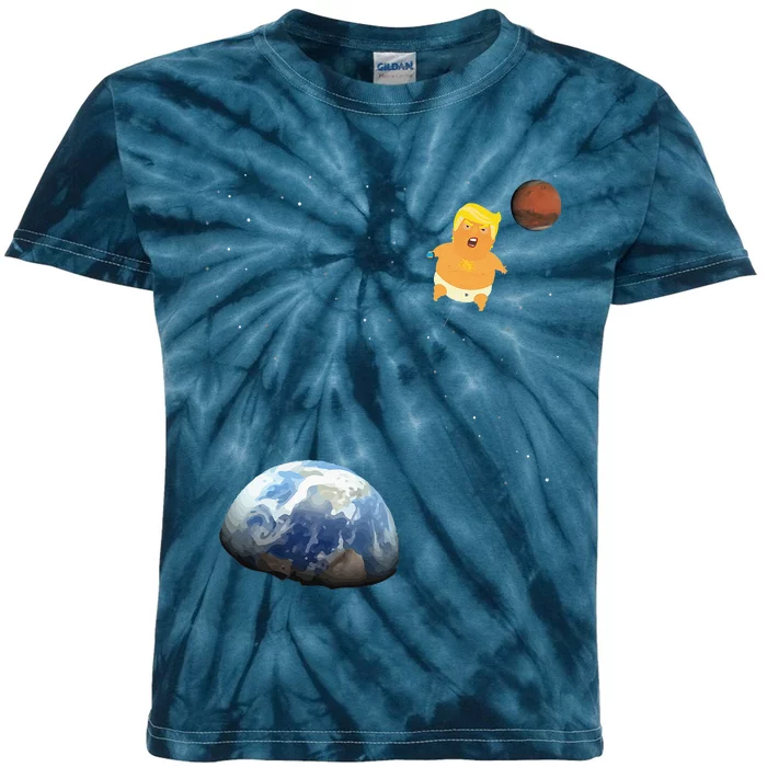 Trump Baby Blimp Balloon Mars Mission Space Force Kids Tie-Dye T-Shirt