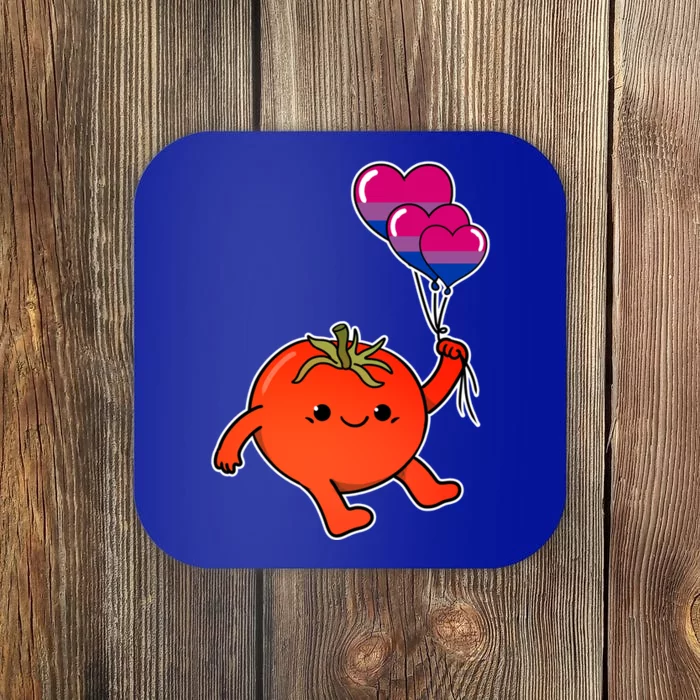 Tomato Balloon Bisexual Pride Gift Coaster