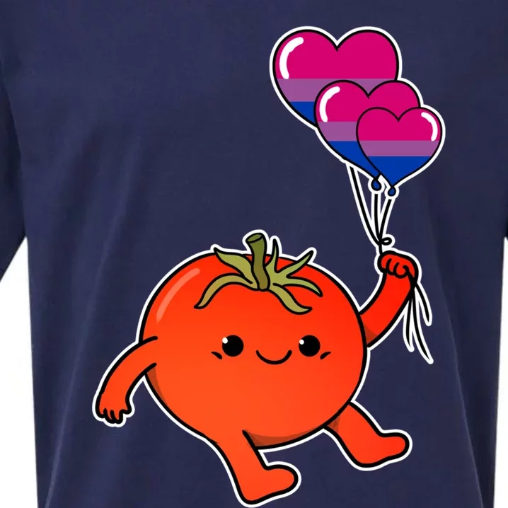 Tomato Balloon Bisexual Pride Gift Sueded Cloud Jersey T-Shirt