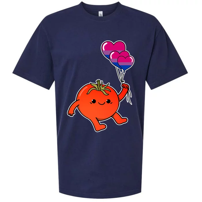 Tomato Balloon Bisexual Pride Gift Sueded Cloud Jersey T-Shirt