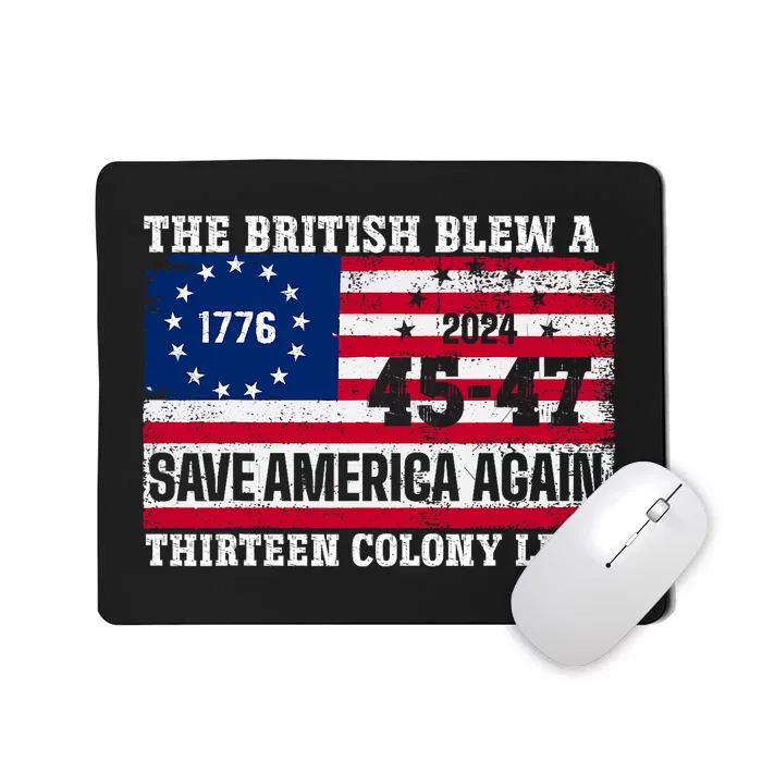 The British Blew A Thirteen Colony Lead Usa Flag 2024 Mousepad