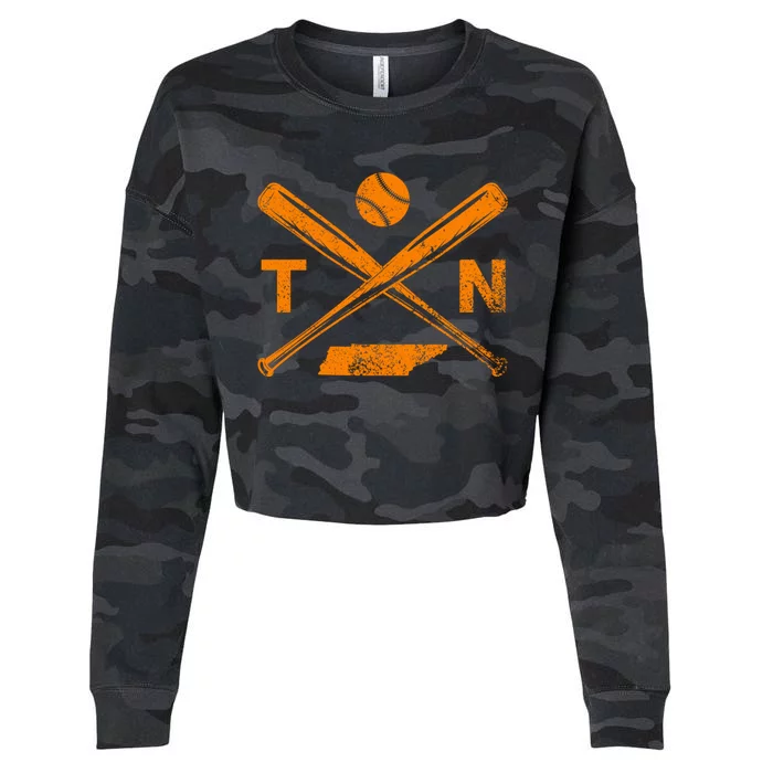 Tennessee Baseball Bats & Ball Classic Baseball Player Cropped Pullover Crew