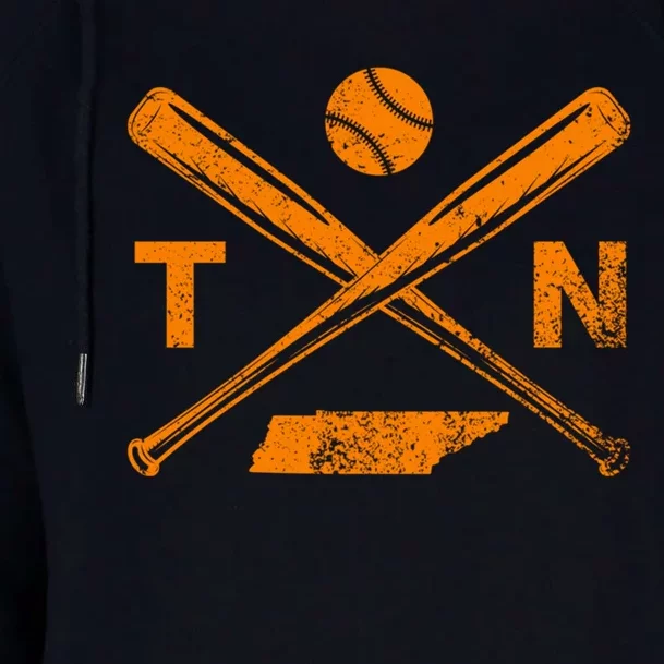 Tennessee Baseball Bats & Ball Classic Baseball Player Womens Funnel Neck Pullover Hood