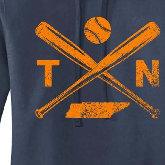 Tennessee Baseball Bats & Ball Classic Baseball Player Women's Pullover Hoodie