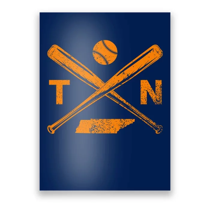 Tennessee Baseball Bats & Ball Classic Baseball Player Poster