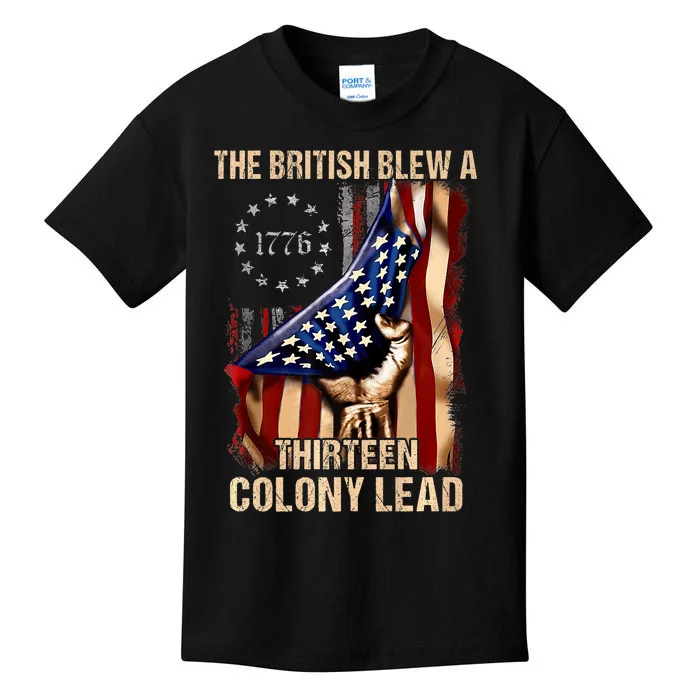 The British Blew A 13 Colony Lead Funny 4th Of July Funny Kids T-Shirt