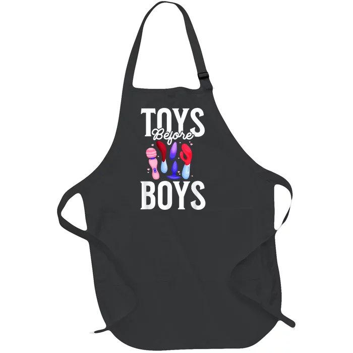 Toys Before Boy Funny Adult Humor Women Embarrassing Full-Length Apron With Pocket