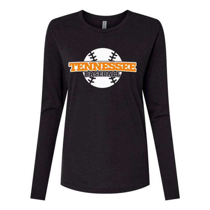 Tennessee Baseball Block Womens Cotton Relaxed Long Sleeve T-Shirt