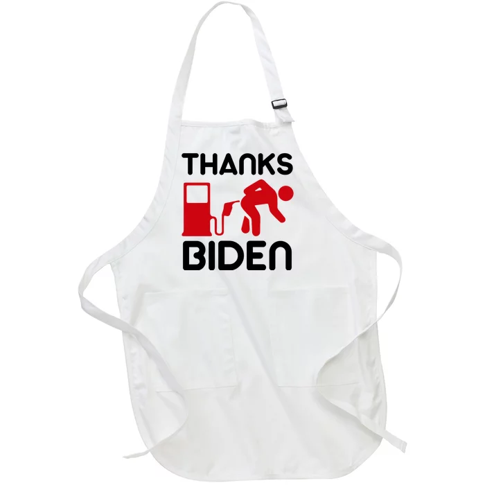 Thanks Biden Bend Over Gas Pump Prices Funny Full-Length Apron With Pocket