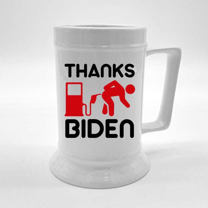 Thanks Biden Bend Over Gas Pump Prices Funny Front & Back Beer Stein