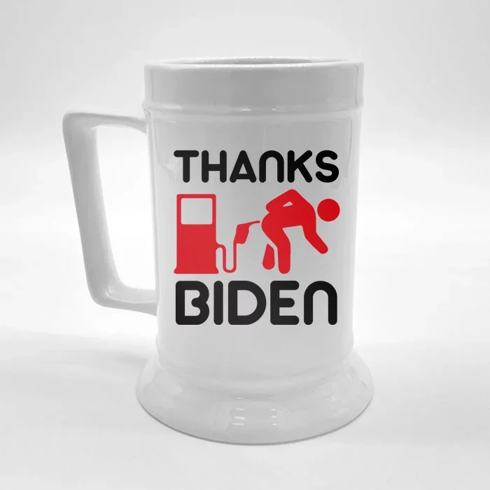 Thanks Biden Bend Over Gas Pump Prices Funny Front & Back Beer Stein