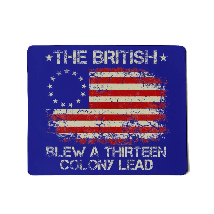 The British Blew A 13 Colony Lead 4th Of July Us Flag Mousepad