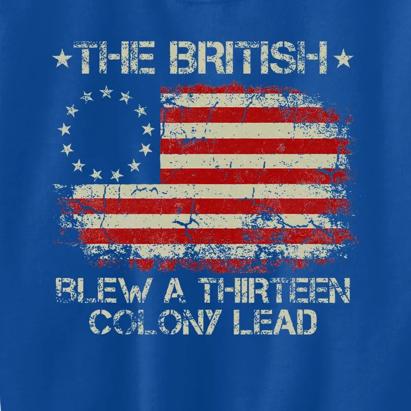 The British Blew A 13 Colony Lead 4th Of July Us Flag Kids Sweatshirt