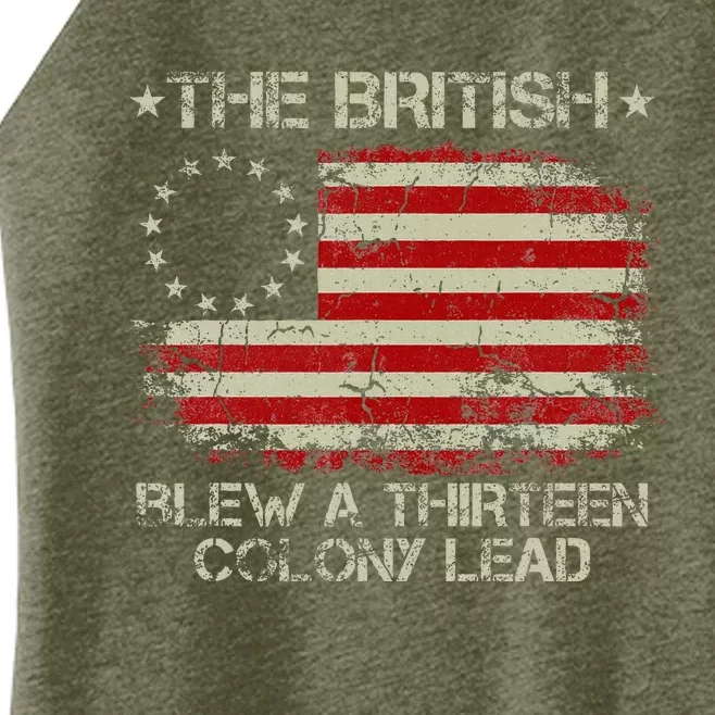 The British Blew A 13 Colony Lead 4th Of July Us Flag Women’s Perfect Tri Rocker Tank