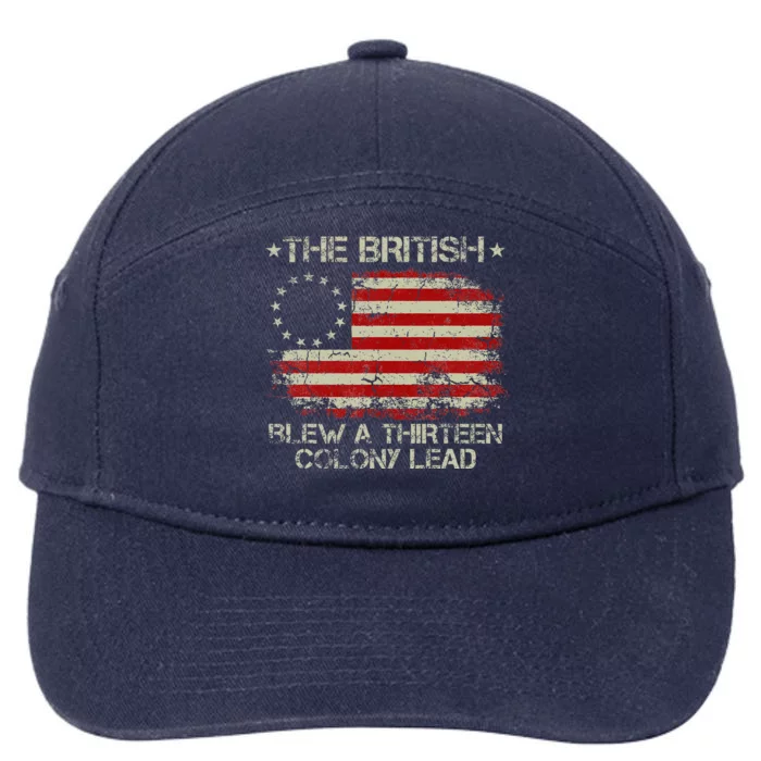 The British Blew A 13 Colony Lead 4th Of July Us Flag 7-Panel Snapback Hat