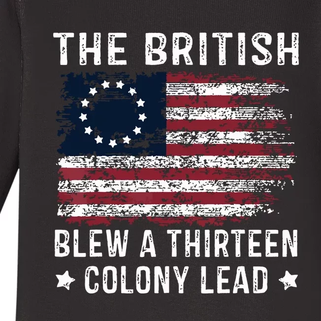 The British Blew A 13 Colony Lead Baby Long Sleeve Bodysuit