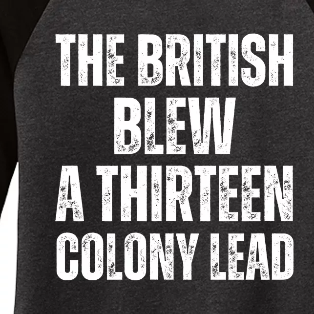 The British Blew A Thirteen Colony Lead Women's Tri-Blend 3/4-Sleeve Raglan Shirt