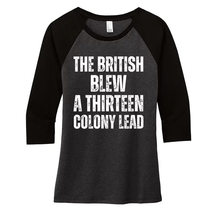 The British Blew A Thirteen Colony Lead Women's Tri-Blend 3/4-Sleeve Raglan Shirt