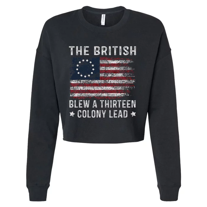 The British Blew A 13 Colony Lead Cropped Pullover Crew