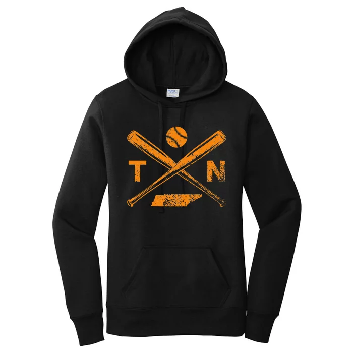 Tennessee Baseball Bats & Ball Classic Baseball Player Women's Pullover Hoodie