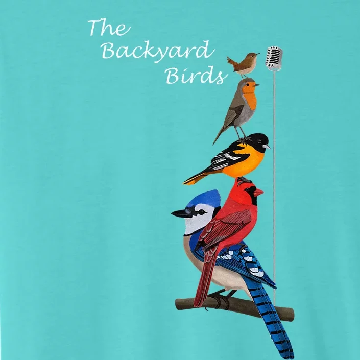 The Backyard Birds Blue Jay Cardinal Wren Bird Birdwatcher ChromaSoft Performance T-Shirt