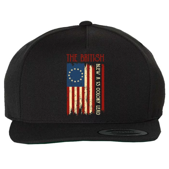 The British Blew A Thirteen Colony Lead Funny 4th Of July America Flag Wool Snapback Cap