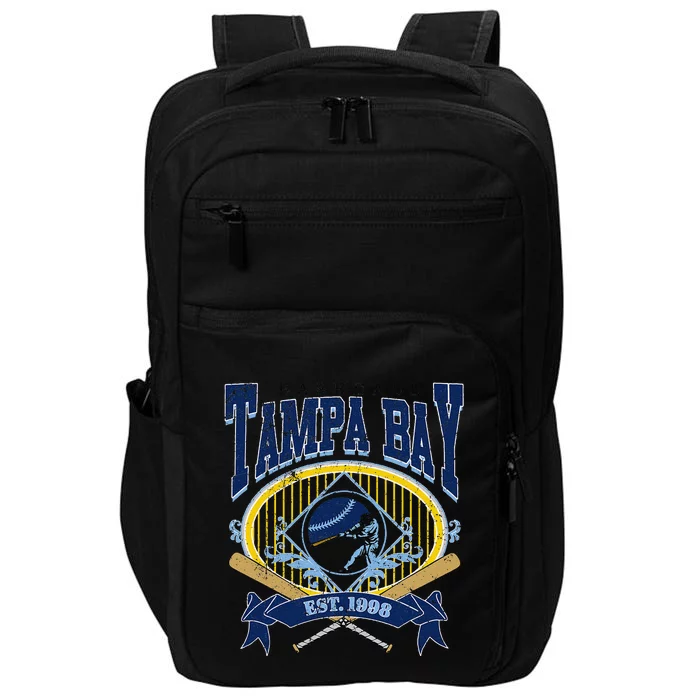 Tampa Bay Baseball Vintage Baseball Lover Impact Tech Backpack