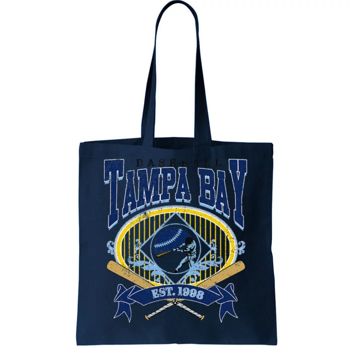 Tampa Bay Baseball Vintage Baseball Lover Tote Bag