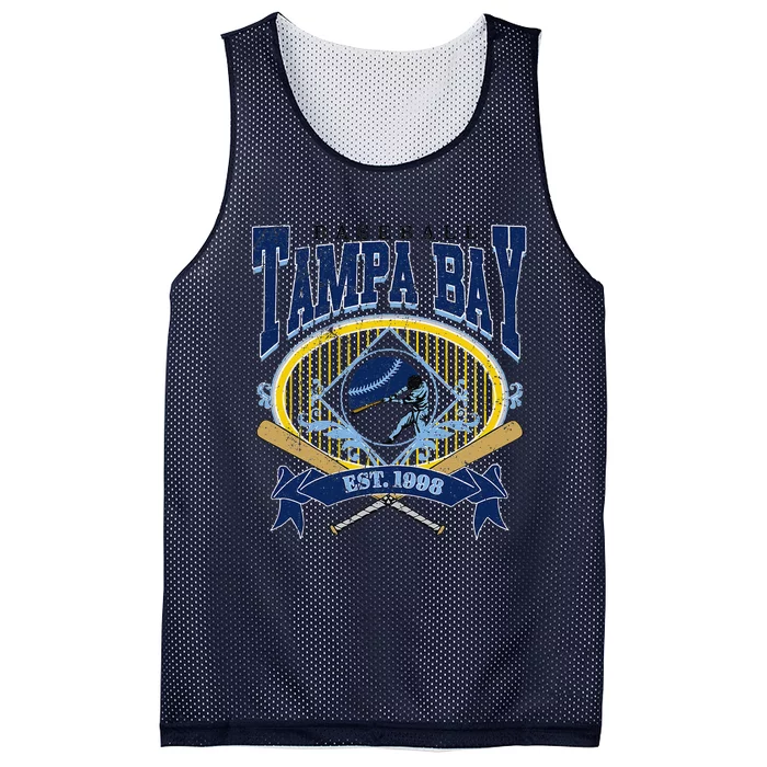 Tampa Bay Baseball Vintage Baseball Lover Mesh Reversible Basketball Jersey Tank