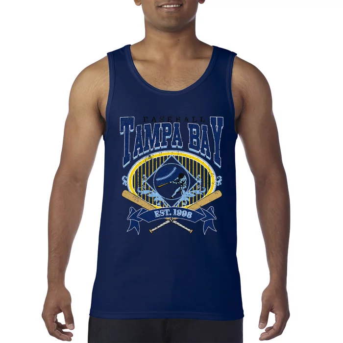 Tampa Bay Baseball Vintage Baseball Lover Tank Top