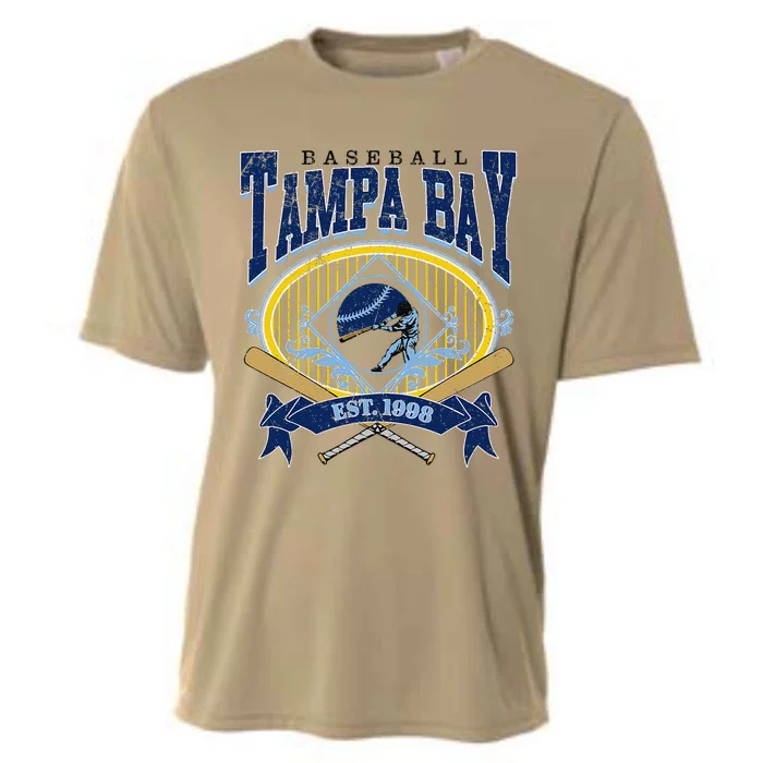 Tampa Bay Baseball Vintage Baseball Lover Cooling Performance Crew T-Shirt