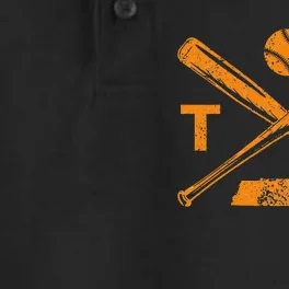 Tennessee Baseball Bats & Ball Classic Baseball Player Dry Zone Grid Performance Polo