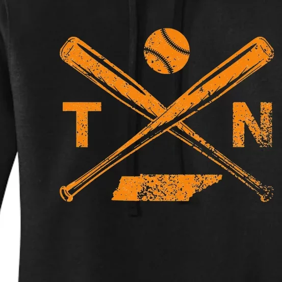 Tennessee Baseball Bats & Ball Classic Baseball Player Women's Pullover Hoodie