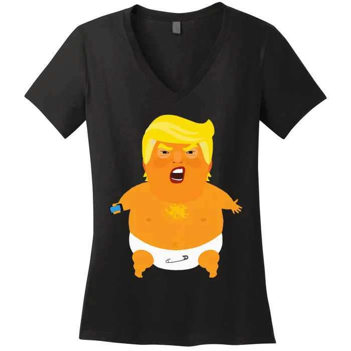 Trump Baby Balloon Women's V-Neck T-Shirt