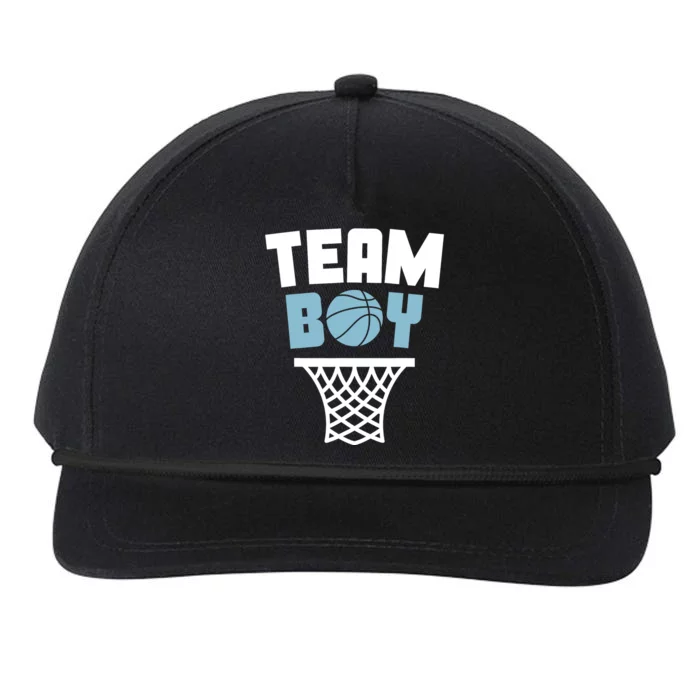 Team Boy Basketball Gender Reveal Blue Baby Shower Party Snapback Five-Panel Rope Hat