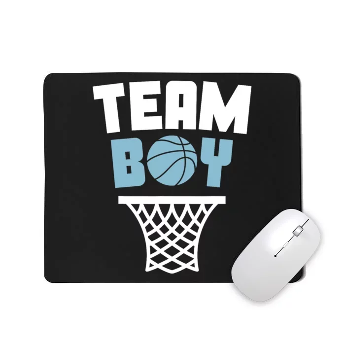 Team Boy Basketball Gender Reveal Blue Baby Shower Party Mousepad