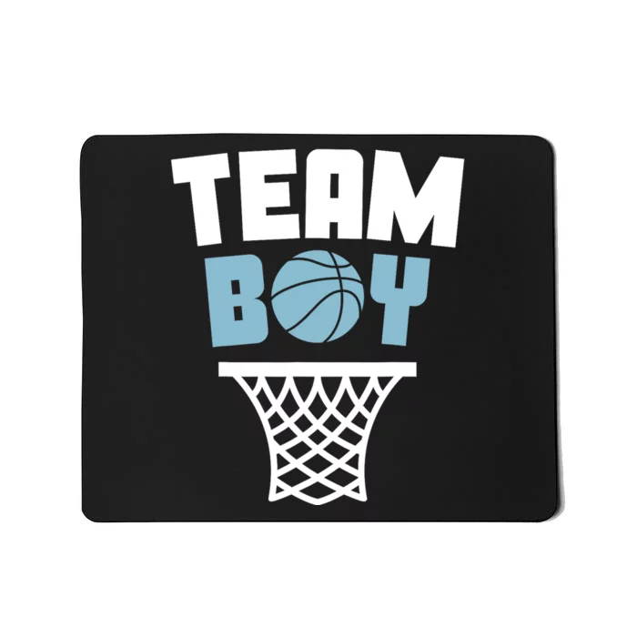 Team Boy Basketball Gender Reveal Blue Baby Shower Party Mousepad