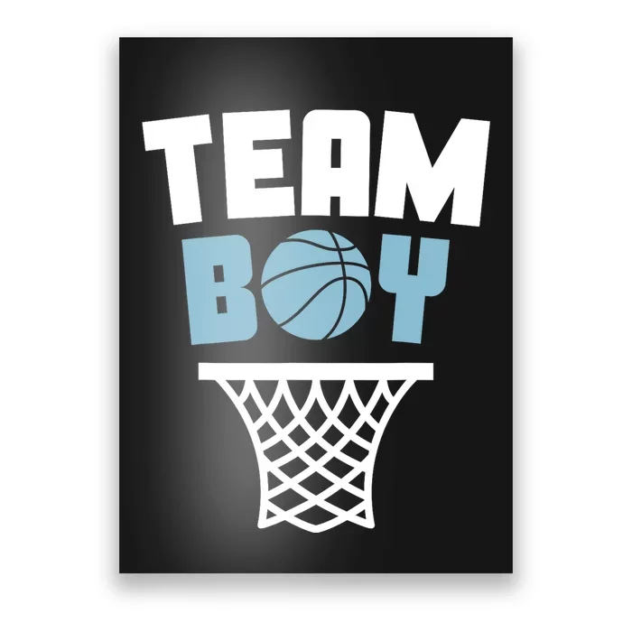 Team Boy Basketball Gender Reveal Blue Baby Shower Party Poster