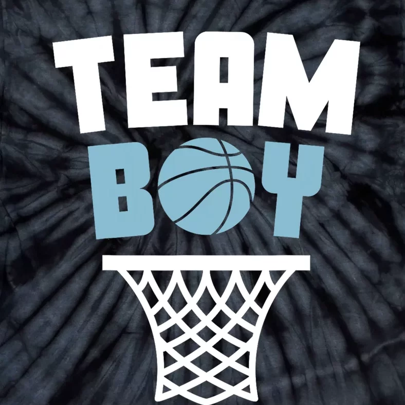 Team Boy Basketball Gender Reveal Blue Baby Shower Party Tie-Dye T-Shirt